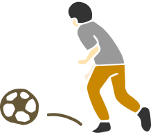 サッカーをする少年のイラスト